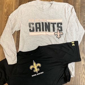 LOT OF 2 New Orleans Saints Youth Shirts